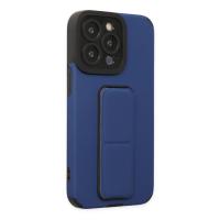 Newface iPhone 13 Pro Max Kılıf Mega Standlı Silikon - Mavi