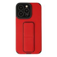 Newface iPhone 13 Pro Max Kılıf Mega Standlı Silikon - Kırmızı