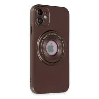 Newface iPhone 12 Kılıf Lukka Magneticsafe Kapak - Kahverengi