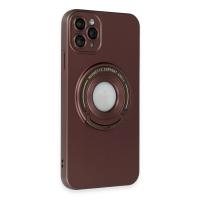 Newface iPhone 12 Pro Max Kılıf Lukka Magneticsafe Kapak - Kahverengi