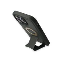 Newface iPhone 13 Pro Max Kılıf Merkür Magneticsafe Standlı Kapak - Koyu Yeşil