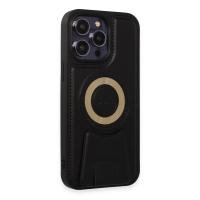 Newface iPhone 14 Pro Kılıf Merkür Magneticsafe Standlı Kapak - Siyah