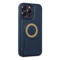 Newface iPhone 14 Pro Kılıf Merkür Magneticsafe Standlı Kapak - Lacivert