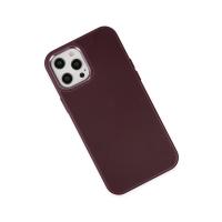 Newface iPhone 12 Pro Max Kılıf Asya Deri Silikon - Mürdüm