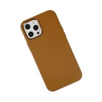 Newface iPhone 12 Pro Max Kılıf Asya Deri Silikon - Kahverengi