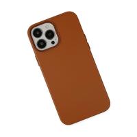 Newface iPhone 13 Pro Max Kılıf Asya Deri Silikon - Kahverengi