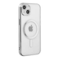 Newface iPhone 14 Plus Kılıf Magneticsafe Lazer Silikon - Gümüş