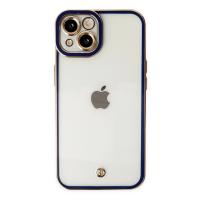 Newface iPhone 14 Plus Kılıf Liva Lens Silikon - Mavi