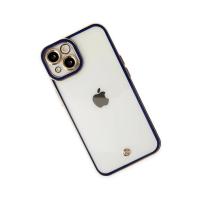 Newface iPhone 14 Plus Kılıf Liva Lens Silikon - Mavi