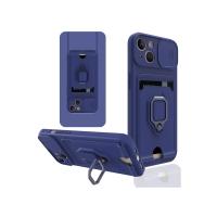 Newface iPhone 14 Plus Kılıf Zuma Kartvizitli Yüzüklü Silikon - Lacivert