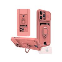 Newface iPhone 14 Pro Kılıf Zuma Kartvizitli Yüzüklü Silikon - Pembe