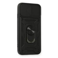 Newface iPhone 6 Kılıf Pars Lens Yüzüklü Silikon - Siyah