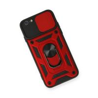 Newface iPhone 6 Kılıf Pars Lens Yüzüklü Silikon - Kırmızı