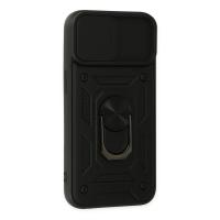 Newface iPhone 14 Kılıf Pars Lens Yüzüklü Silikon - Siyah