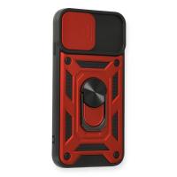 Newface iPhone 7 Kılıf Pars Lens Yüzüklü Silikon - Kırmızı