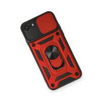 Newface iPhone 7 Kılıf Pars Lens Yüzüklü Silikon - Kırmızı