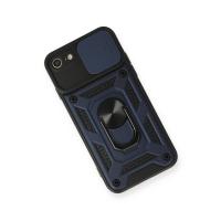 Newface iPhone 7 Kılıf Pars Lens Yüzüklü Silikon - Lacivert