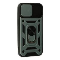 Newface iPhone 14 Kılıf Pars Lens Yüzüklü Silikon - Yeşil