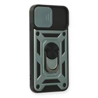 Newface iPhone 7 Kılıf Pars Lens Yüzüklü Silikon - Yeşil