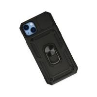 Newface iPhone 14 Plus Kılıf Pars Lens Yüzüklü Silikon - Siyah