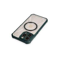 Newface iPhone 12 Pro Kılıf Prag Magneticsafe Kapak - Koyu Yeşil