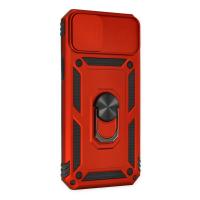 Newface iPhone 14 Plus Kılıf Pars Lens Yüzüklü Silikon - Kırmızı