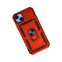 Newface iPhone 14 Plus Kılıf Pars Lens Yüzüklü Silikon - Kırmızı