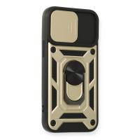 Newface iPhone 11 Kılıf Pars Lens Yüzüklü Silikon - Gold