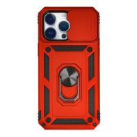 Newface iPhone 14 Pro Kılıf Pars Lens Yüzüklü Silikon - Kırmızı