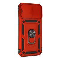 Newface iPhone 14 Pro Max Kılıf Pars Lens Yüzüklü Silikon - Kırmızı