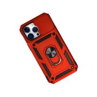 Newface iPhone 14 Pro Max Kılıf Pars Lens Yüzüklü Silikon - Kırmızı