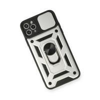 Newface iPhone 11 Pro Kılıf Pars Lens Yüzüklü Silikon - Gümüş