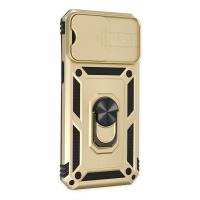 Newface iPhone 14 Pro Max Kılıf Pars Lens Yüzüklü Silikon - Gold