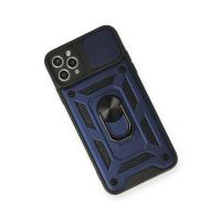 Newface iPhone 11 Pro Max Kılıf Pars Lens Yüzüklü Silikon - Lacivert