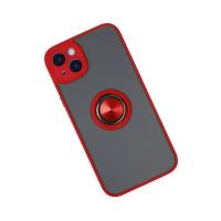 Newface iPhone 14 Kılıf Montreal Yüzüklü Silikon Kapak - Kırmızı