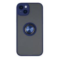 Newface iPhone 14 Kılıf Montreal Yüzüklü Silikon Kapak - Lacivert