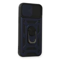 Newface iPhone 12 Pro Kılıf Pars Lens Yüzüklü Silikon - Lacivert