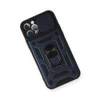 Newface iPhone 12 Pro Kılıf Pars Lens Yüzüklü Silikon - Lacivert