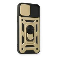 Newface iPhone 12 Pro Kılıf Pars Lens Yüzüklü Silikon - Gold