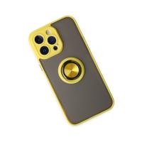 Newface iPhone 14 Pro Kılıf Montreal Yüzüklü Silikon Kapak - Sarı