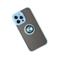 Newface iPhone 14 Pro Max Kılıf Montreal Yüzüklü Silikon Kapak - Buz Mavi