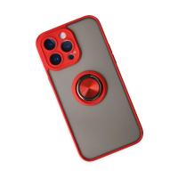 Newface iPhone 14 Pro Max Kılıf Montreal Yüzüklü Silikon Kapak - Kırmızı