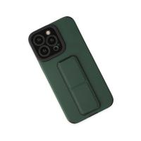 Newface iPhone 14 Pro Kılıf Mega Standlı Silikon - Yeşil