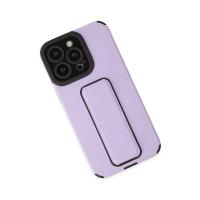 Newface iPhone 14 Pro Max Kılıf Mega Standlı Silikon - Lila