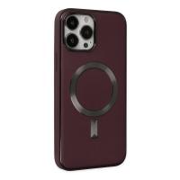 Newface iPhone 13 Pro Kılıf Coco Deri Magneticsafe Silikon - Bordo