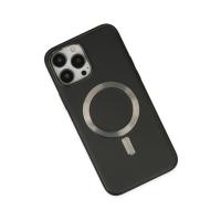Newface iPhone 13 Pro Max Kılıf Coco Deri Magneticsafe Silikon - Siyah