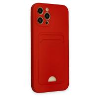 Newface iPhone 12 Pro Max Kılıf Kelvin Kartvizitli Silikon - Kırmızı