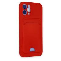 Newface iPhone 12 Kılıf Kelvin Kartvizitli Silikon - Kırmızı