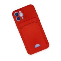 Newface iPhone 12 Kılıf Kelvin Kartvizitli Silikon - Kırmızı