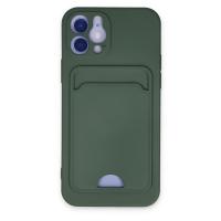 Newface iPhone 12 Kılıf Kelvin Kartvizitli Silikon - Koyu Yeşil